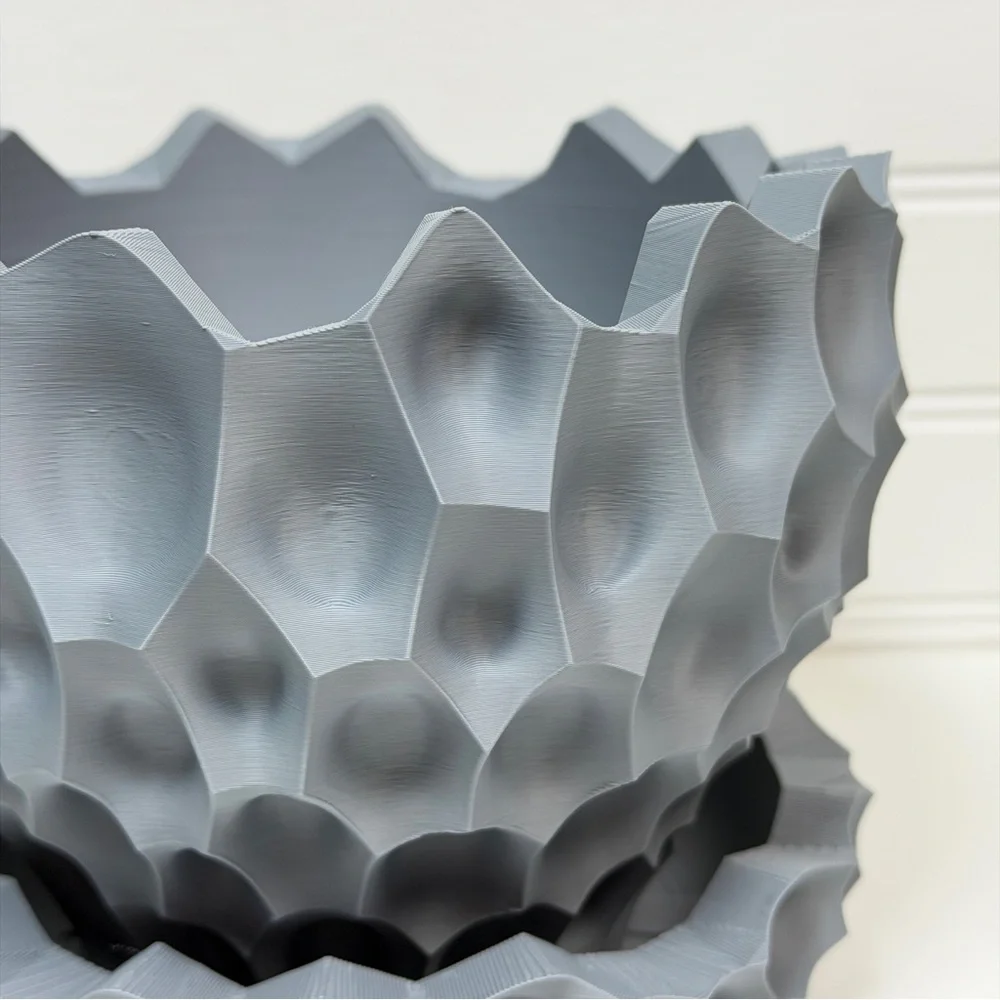 Bane Planter, Indoor Flower Pot, Tabletop Planter, Sculpted Geometric Pattern